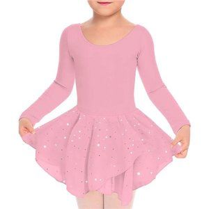 NEW Girls Dance Leotards Long/Ruffle Sleeve Ballet Outfits Clothes Tutu Dress